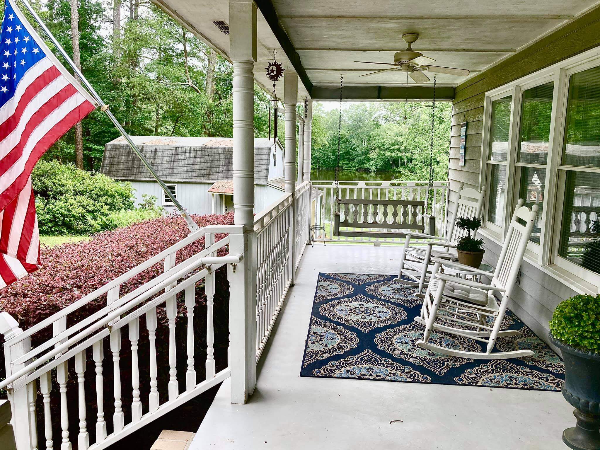 Porch - Rocking Chairs - American Flag
